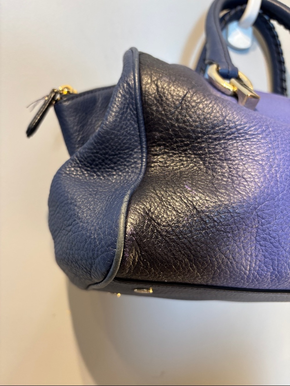 Diane Von Furstenberg Blue Gradient Ombre Leather Bag with Gold Hardware - Picture 7 of 15